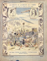 Gaulish War Chariots at the Battle of Gergovia, from a Protective Sleeve for School Books